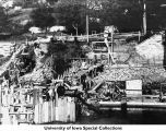 Burlington Street Dam under construction, Iowa City, Iowa, ca. 1907