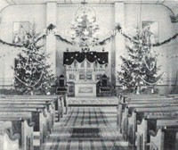 St. Paul Lutheran Church in Garnavillo, Iowa -1900 interior 
