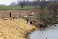 1999  Flint Creek stream bank after being reshaped on Richard Osborn's property by volunteers<br /><br />
