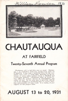 1931 Fairfield Chautauqua program