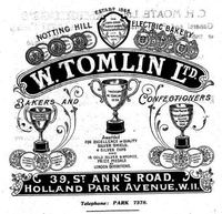 Title page; Tomlin family business advertisement<br />
