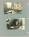 Fitness equipment and teacher in Halsey Hall, the University of Iowa, 1920s?