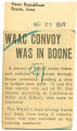 WAAC convoy was in Boone