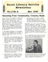 Rural Library Service Newsletter