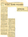 Despite strange rehearsal WAAC band pleases officer