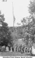Boy scouts raising the American flag, The University of Iowa, 1914
