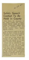 1967 - Safety Speech Contest to be Held in County