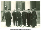 Eugene A. Gilmore and Walter A. Jessup on Old Capitol steps, Inauguration Day, The University of Iowa, 1934