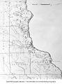 Map of northeastern Iowa  with dashed line showing locations of an old drift in patches east of margin of Kansan drift, Iowa, late 1890s or early 1900s