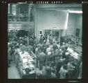 Reception in north lobby of newly built Main Library, The University of Iowa, 1951