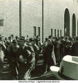 Crowd gathered for football game at Kinnick Stadium, The University of Iowa, 1940s?