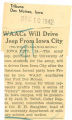 WAACs will drive jeep from Iowa City