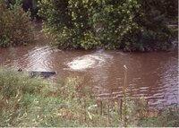 1993 Flood water being piped into the Iowa River