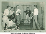 Radio play performance at WSUI broadcast studio, The University of Iowa, July 1931