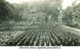 Commencement on the Pentacrest with Schaeffer Hall in background, The University of Iowa, June 1928