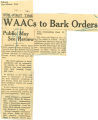 For first time WAACs to bark orders