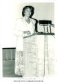 Janet Guthrie speaking at the Women as Leaders conference, The University of Iowa, 1980