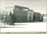 Southeast view of Art Building in winter, the University of Iowa, 1952