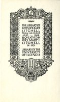 University of Illinois Library of John Wickliff Kitchell Bookplate