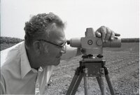 Oren Champ and survey equipment