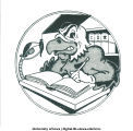 Herky the mascot studying, The University of Iowa, 1950s