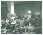 Watching television in Iowa Memorial Union, the University of Iowa, 1950s?