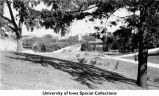 Iowa Avenue bridge toward Pentacrest, The University of Iowa, 1932
