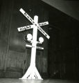Homecoming Dance railroad crossing decoration, 1965