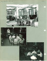 Students reading and playing cards in lounges in Law Commons, the University of Iowa, 1948