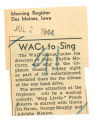 WACs to sing