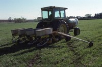 No-till and residue test in sod.