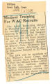 Medical training for WAC recruits