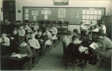 Students reading in classroom, The University of Iowa elementary school, January 22, 1932