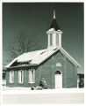 Danforth Chapel in winter, The University of Iowa, February 1953
