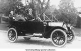Two men in an automobile, Iowa City, Iowa, 1920s