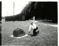 Carroll Rubow at dedication rock, 1968