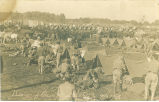 Soldiers and tents in camp, Stuart, Iowa, September 27, 1909