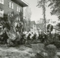 Phi Delta Theta Homecoming lawn display, ""Buffalo's just our meat,""  1952
