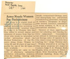 Army needs women for technicians