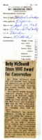 Betty McDowell given WMT award for conservation. 