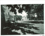Quadrangle Hall courtyard and cafeteria, the University of Iowa, 1950s?