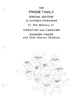 Fricke Family Genealogy Cover Page & Table of Contents
