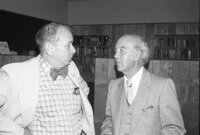 1980 Ralph Dewey and Norman Berg talk at meeting