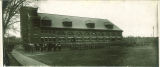 Drill team on parade ground of Old Armory, The University of Iowa, 1905