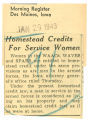 Homestead credits for service women