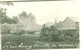 People threshing with farm in background, Fonda, Iowa, August 1912