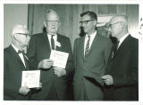 Board of trustees of the School of Religion getting certificates, The University of Iowa, 1950s