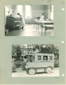 University Hospital hydrotherapy room and battery-operated gray bus, The University of Iowa, 1910s