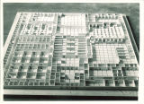 Architectural model of a Main Library floor, the University of Iowa, April 7, 1944