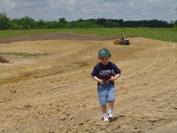 2007 Jack Strawhacker's grandson, Trenton plays by pond site